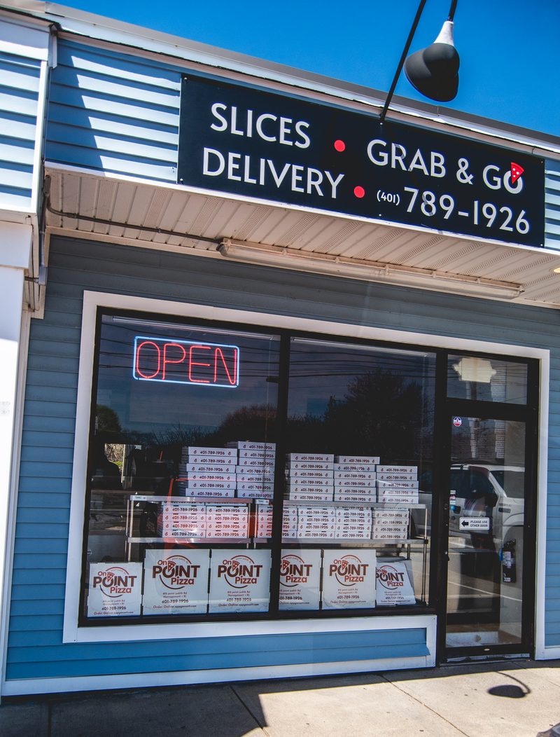 The On Point Pizza storefront in Narragansett, RI